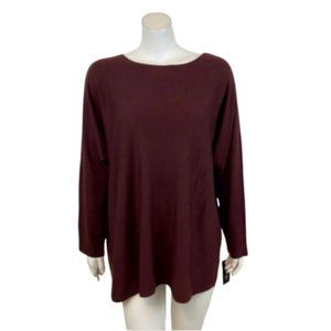 INC International Concepts Sweater Long Sleeve High Low Pullover Port